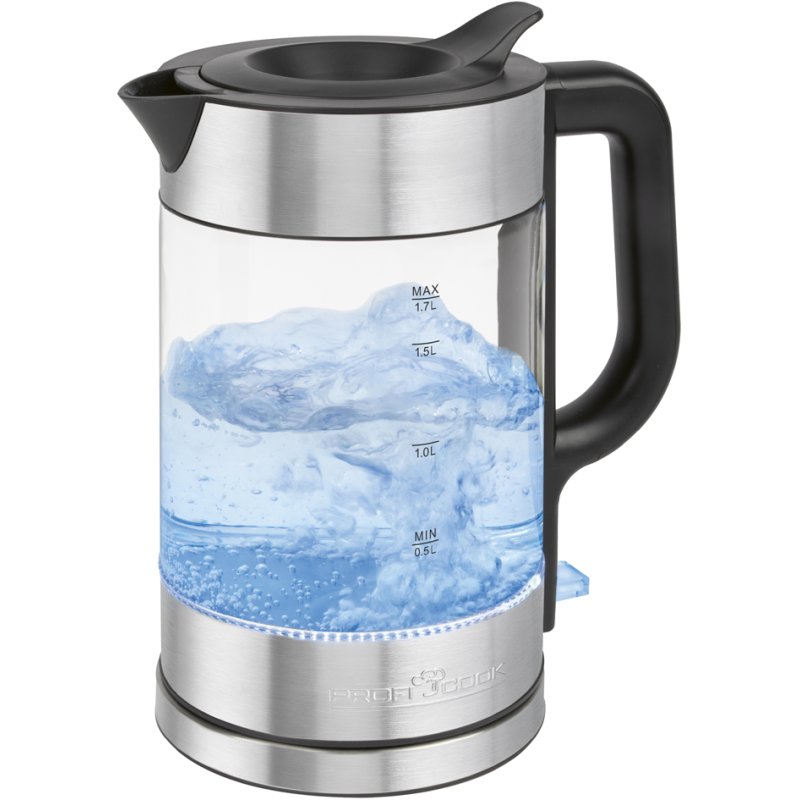 PROFI COOK Bouilloire PC-WKS 1322, verre/acier inoxydable, 1,7 L